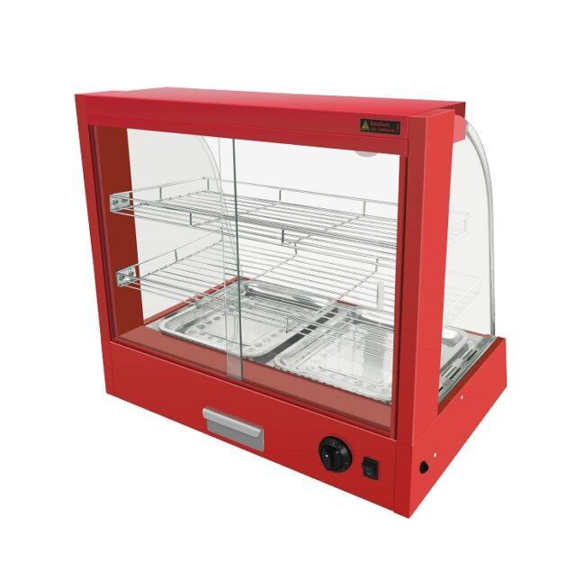 New Heated Red Hot Pie Countertop Food Display Cabinet