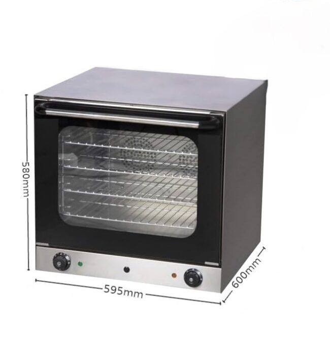 Commercial Counter Top Stainless Steel Twin Fan 2.6 KW Electric Convection Oven with 4 Wire Racks