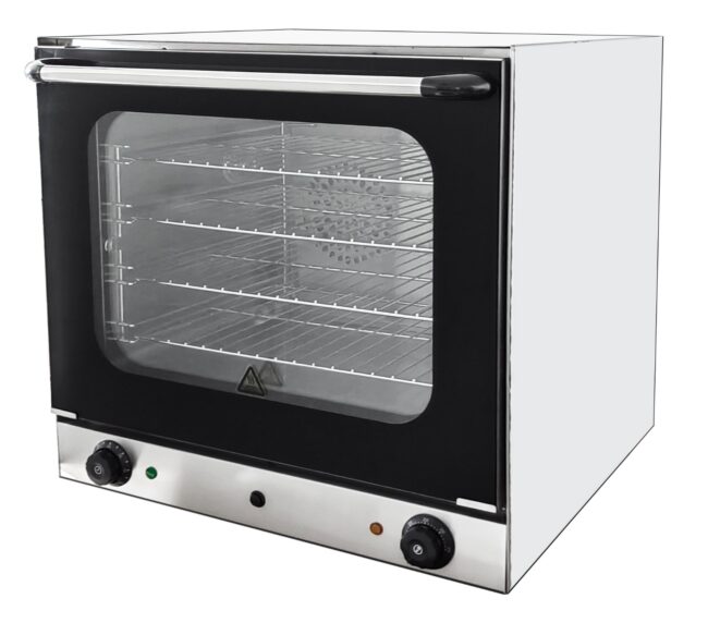 Commercial Counter Top Stainless Steel Twin Fan 2.6 KW Electric Convection Oven with 4 Wire Racks