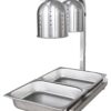 Electric Chip Scuttle Dump Kitchen Buffet Food Warmer with 2 Heating Bulbs