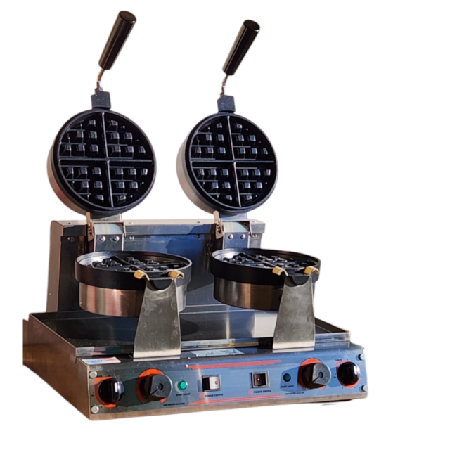 Double Electric Rotary Waffle Machine