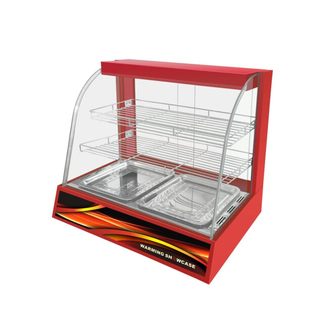 New Heated Red Hot Pie Countertop Food Display Cabinet