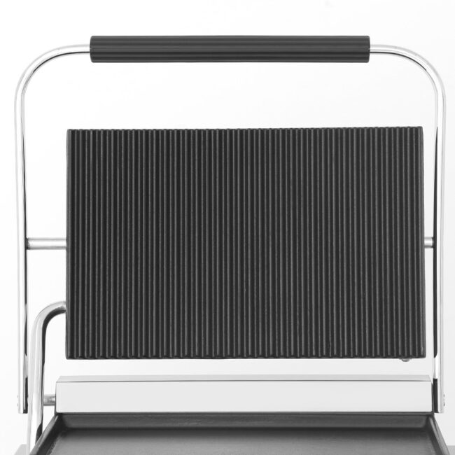 Top-Notch Panini Pleasures Single Large Grill with Grooved Top and Flat Bottom