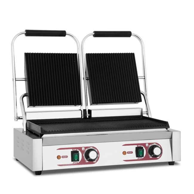 Panini Griddle 2 Plates Top Grooved & Bottom Grooved