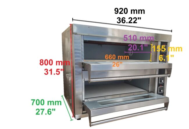 Commercial Electric Pizza Oven 2 Deck Single Phase